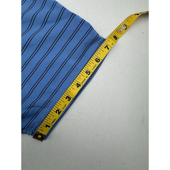 Peter Millar Tour Fit Short Sleeve Blue Black‎ Stripped Polo Men's XL *LOGO* - Picture 8 of 15